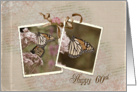 60th birthday-mother-monarch butterfly-vintage-flower card