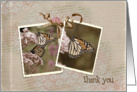 thank you-monarch butterfly-vintage-flower card