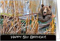 51st birthday-bear-humor-boat card