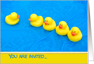 Birthday party invitation-yellow rubber duck in pool card