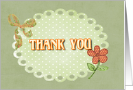 thank you-polka dot-bow-flower card