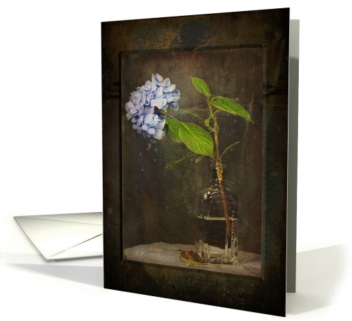 thinking of you-hydrangea-vintage-flower card (834037)