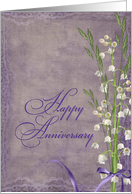 Anniversary for parents with lily of the valley bouquet card