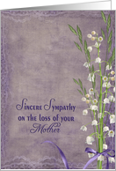 Loss of Mother lily of the valley bouquet card