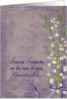 loss of grandmother lily of the valley bouquet card