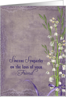 friend, sympathy, lily of the valley, purple, flower, bouquet card