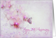 Butterfly On An Orchid With Bubbles For 29th Anniversary card