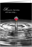 Red Rose In Water Droplet For Sympathy card