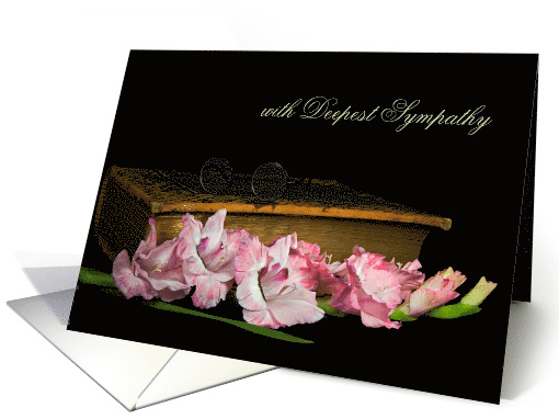 Pink Gladiolus and Glasses with Old Bible for Sympathy card (854814)