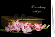 Pink Gladiolus with Old Bible for Loss of Grandma Sympathy card