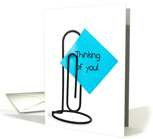 thinking of you note on paper clip card (857839)