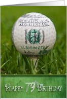79th birthday, golf, ball, money, sport card