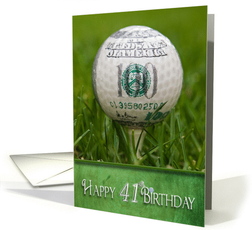 41st birthday, golf, ball, money, sport card (861275)