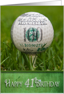 41st birthday, golf, ball, money, sport card