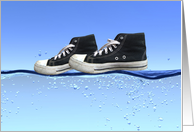 encouragement, sneaker, water card