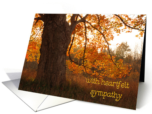 heartfelt sympathy with autumn oak card (861929)