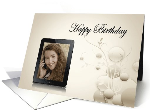 Electronic tablet Birthday photo card with contemporary... (862284)
