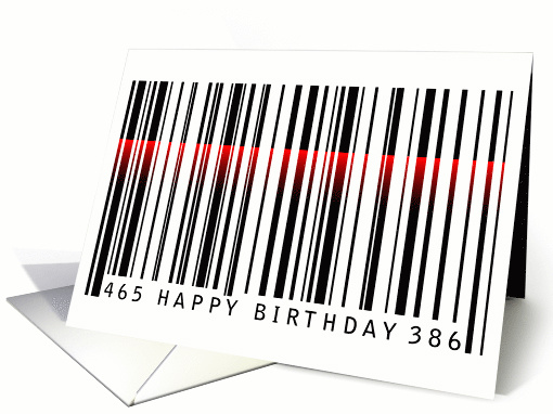 birthday red laser light on bar code card (873559)
