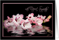 Pink Gladiolus with Water Reflection for Loss of Sister Sympathy card