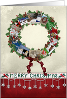 Christmas across the miles-wreath of Christmas cards