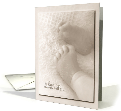 Congratulations on baby girl adoption soft baby feet on blanket card