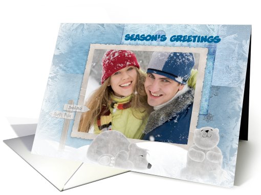 Christmas, winter, polar bear, bear, photo card (882057)