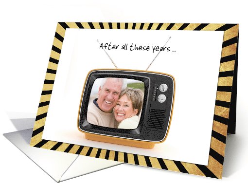Anniversary photo card with retro television card (884334)