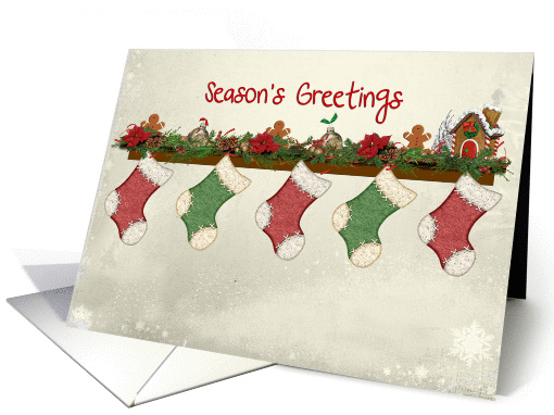 Season's Greetings, Christmas, stocking, poinsettia,... (887609)