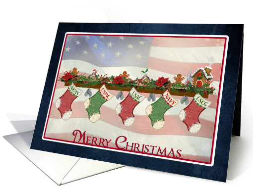 Merry Christmas, brother, military,Christmas, stockings, card (887650)
