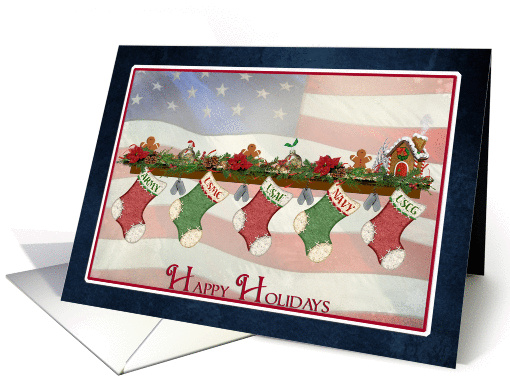 Happy Holidays, daughter, military,Christmas, stockings, card (887655)