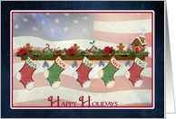 Happy Holidays, daughter, military,Christmas, stockings, card
