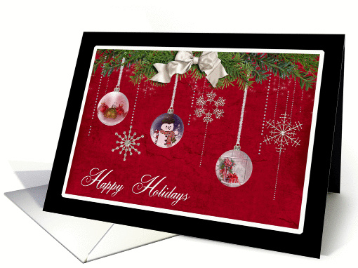 Happy Holidays, Christmas, ornament, snowflake, holiday card (888189)