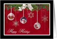 Happy Holidays, Christmas, ornament, snowflake, holiday card