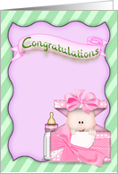 new Granddaughter Congratulations-baby girl in box with banner card