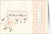 special request, Maid of Honor, wedding, bouquet card