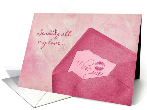Valentine kiss in envelope for military sweetheart card (890820)