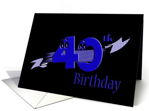 blue birthday banner with eyeballs for 40th birthday card (890959)