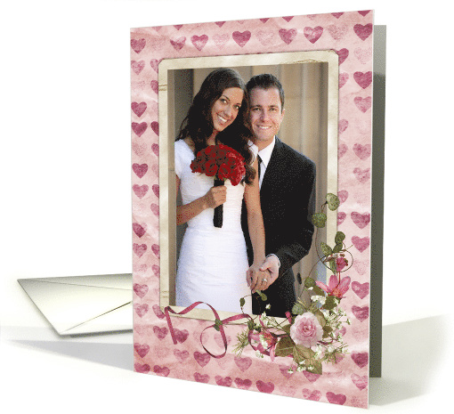 Anniversary for Daughter & Son in law photo card with rose... (891792)