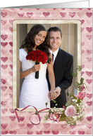 Anniversary for Daughter & Son in law photo card with rose bouquet card