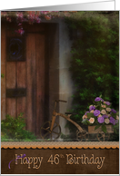 Vintage Tricycle with Carnation Bouquet for 46th Birthday card
