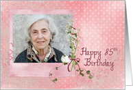 85th birthday, lily of the valley, photo card