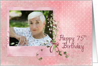75th birthday, lily of the valley, photo card