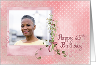 65th Birthday Lily of the Valley Photo Frame card