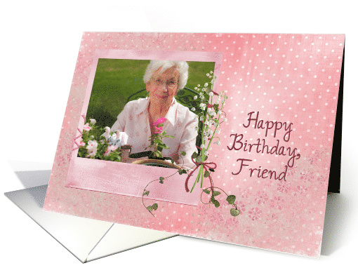 birthday for friend custom photo frame with lily of the valley card