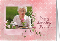 birthday for friend custom photo frame with lily of the valley card