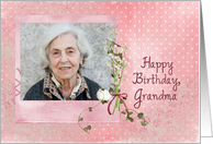 Grandma’s Birthday photos frame with lily of the valley bouquet card