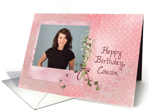 cousin's birthday, lily of the valley bouquet photo card... (898072)