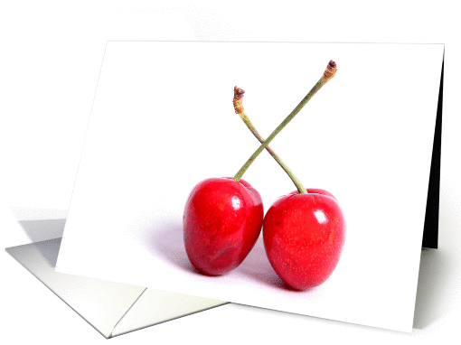 thank you, cherry, pair, food, fruit, red card (900133)