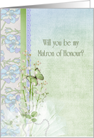 sister, Matron of Honour, lily of the valley, wedding, butterfly card