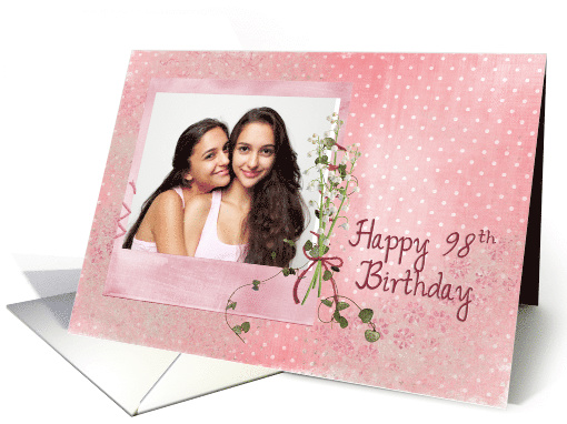 98th birthday, lily of the valley, bouquet, pink, photo card (901024)